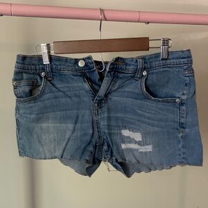 Classic Blue Distressed Women's Jean Shorts